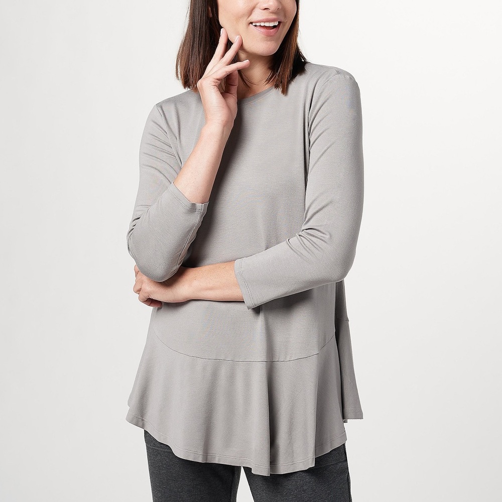 AnyBody EcoVero Elevated Basics Tunic Top- Grey (S) A452018